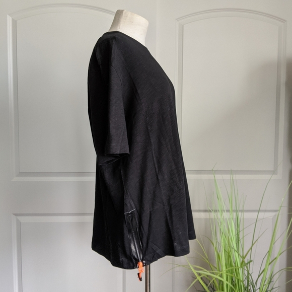 Love Moschino Top Oversize Side Zip Elbow Length Neon Toggle Pulls Black M NWT - Picture 6 of 14